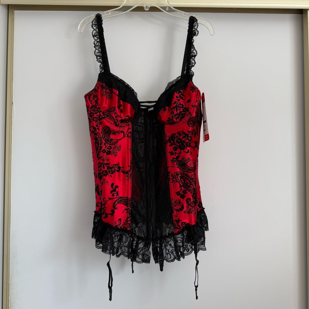 NWT Vintage Shirley of Hollywood Lace / Paisley Corset